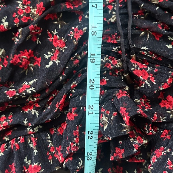Fashion Nova Black and Red Floral Mini Dress with Ruffles - Picture 6 of 8